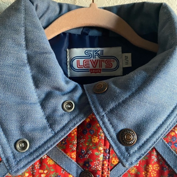 Rare Vintage Levi’s Ski Goose Down USA Made Weatern Floral Puffer Vest 11/12 - Picture 16 of 16